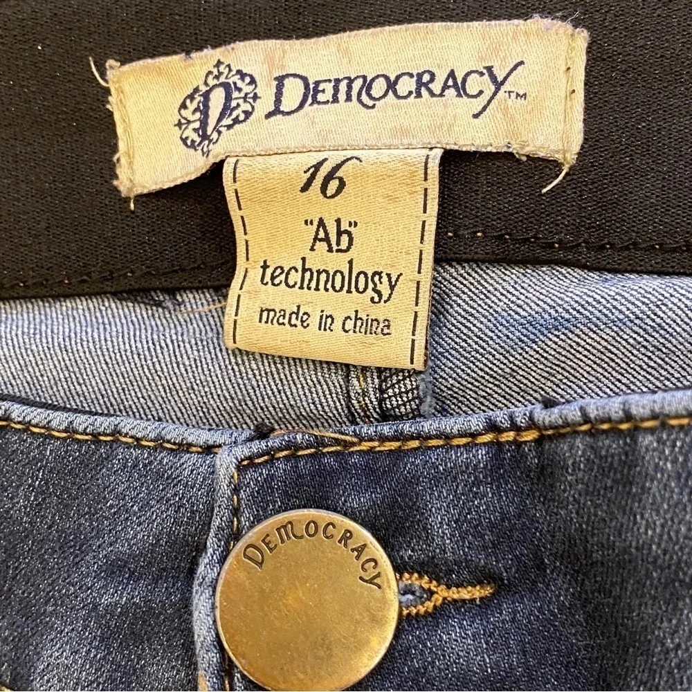 Democracy 16 Jeans Ab Technology Skinny Stretch Womens Mid Rise B1226ADBX